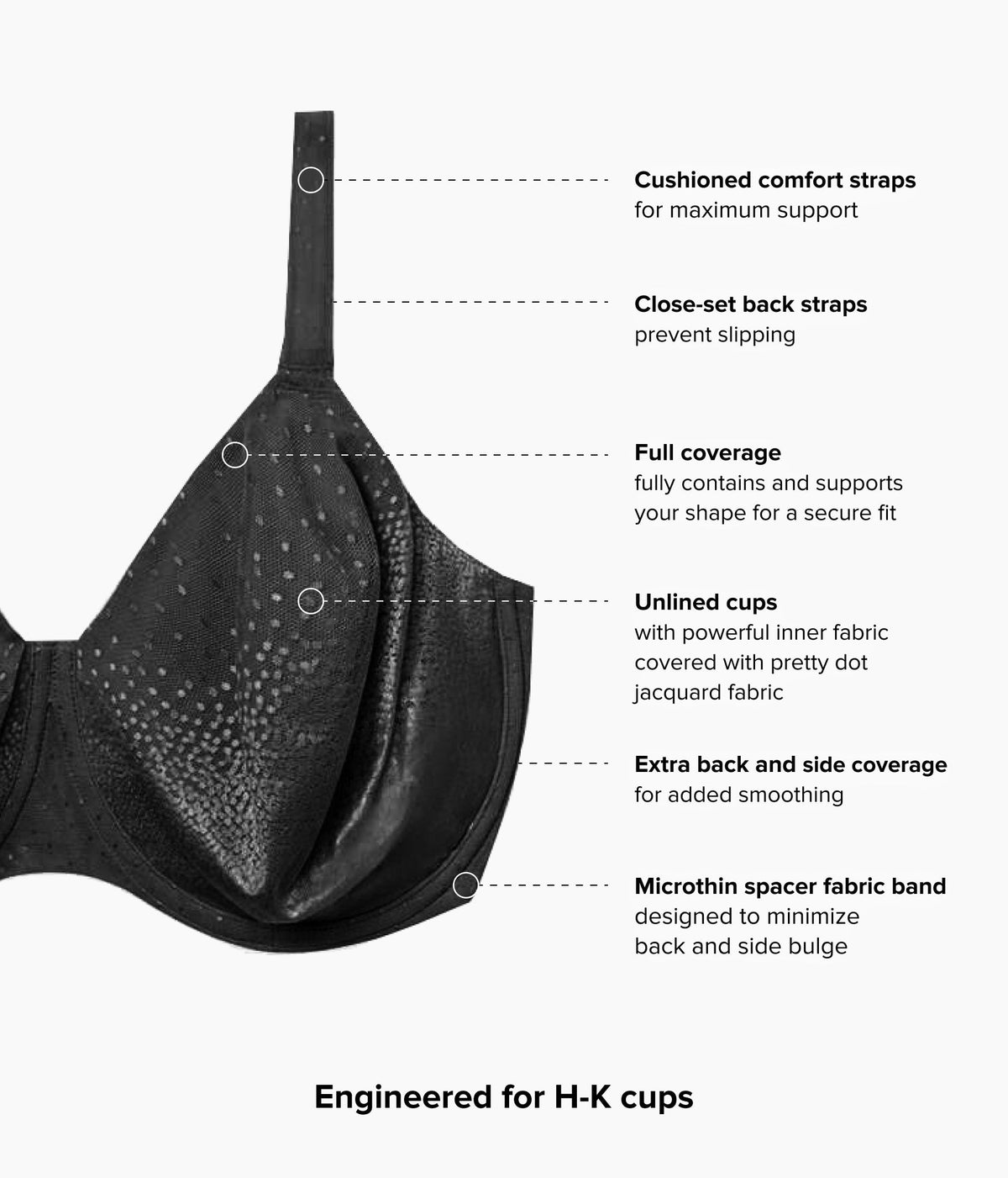 Back Appeal® H-K Cup Underwire Bra - Black | Wacoal Quality