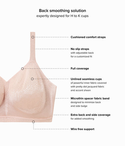 Back Appeal® H-K Cup Wire Free Bra - Rose Dust | Wacoal Trusted