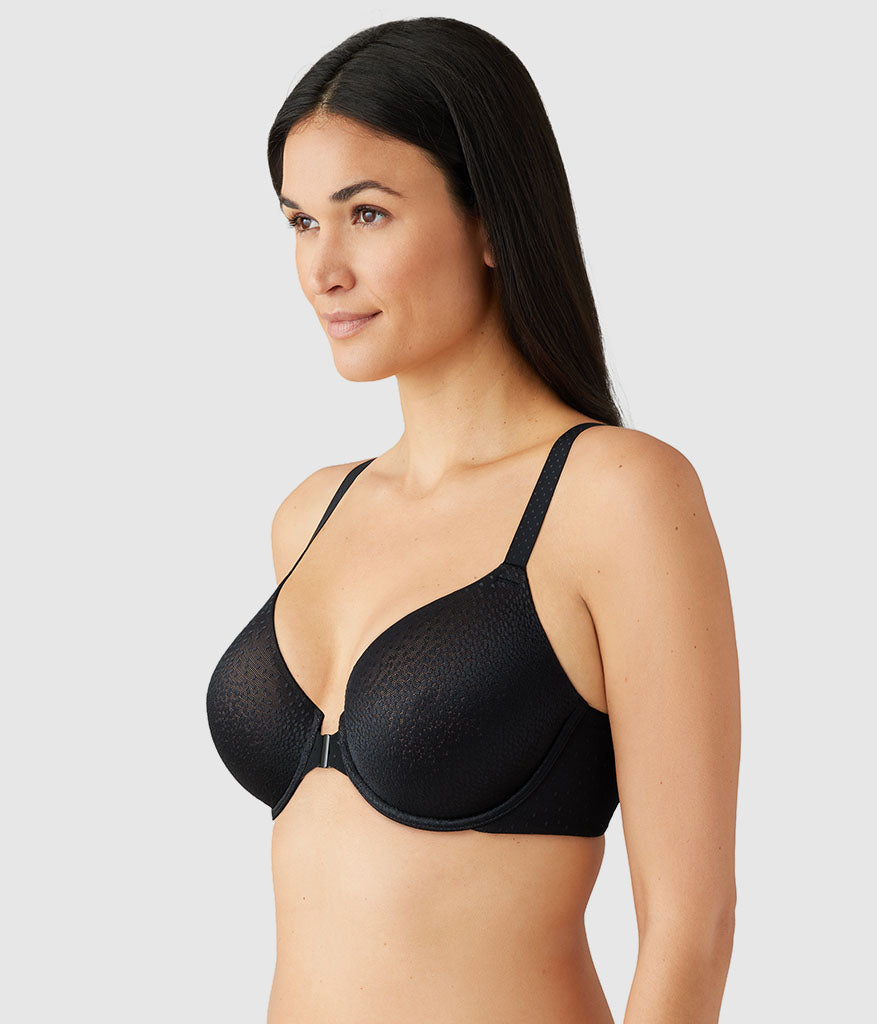 Back Appeal® Front Close T-Shirt Bra - Black | Wacoal Smart Buy