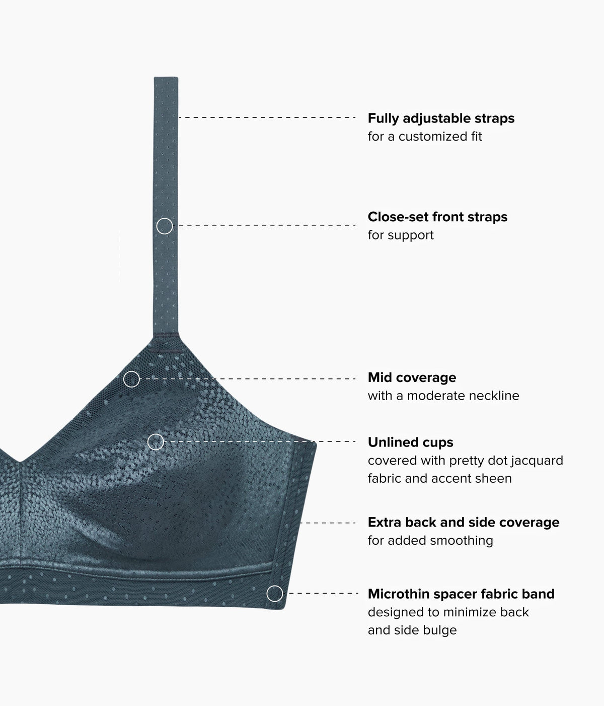 Back Appeal® Wire Free Bra - Dark Slate | Wacoal Value