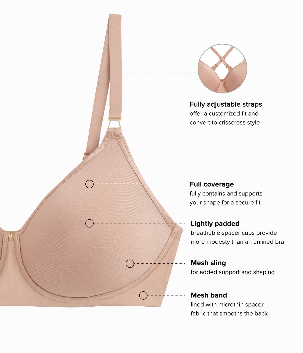 Simply Done Wire Free T-Shirt Bra - Roebuck | Wacoal Top Pick