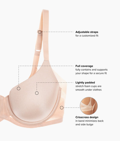 Ultimate Side Smoother Underwire T-Shirt Bra - Sand | Wacoal Great Value