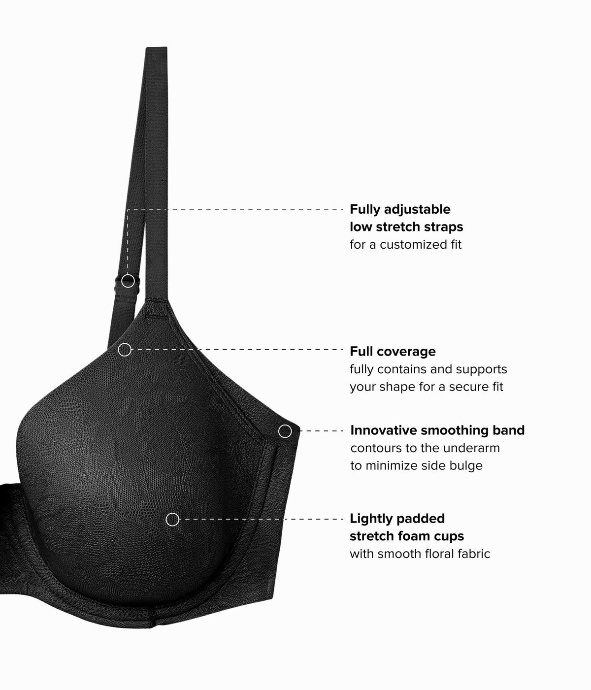 Taking Sides T-Shirt Bra - Black | Wacoal Quality