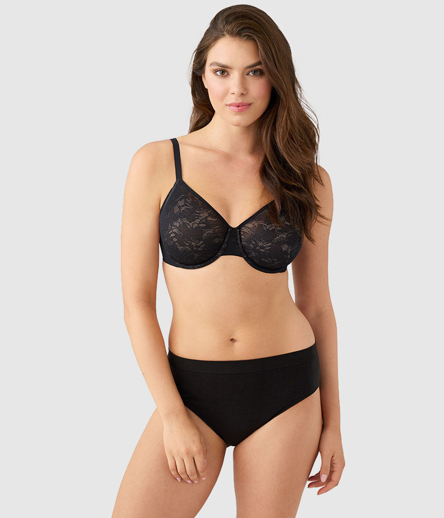 Taking Sides Underwire Bra - Black | Wacoal Top Pick