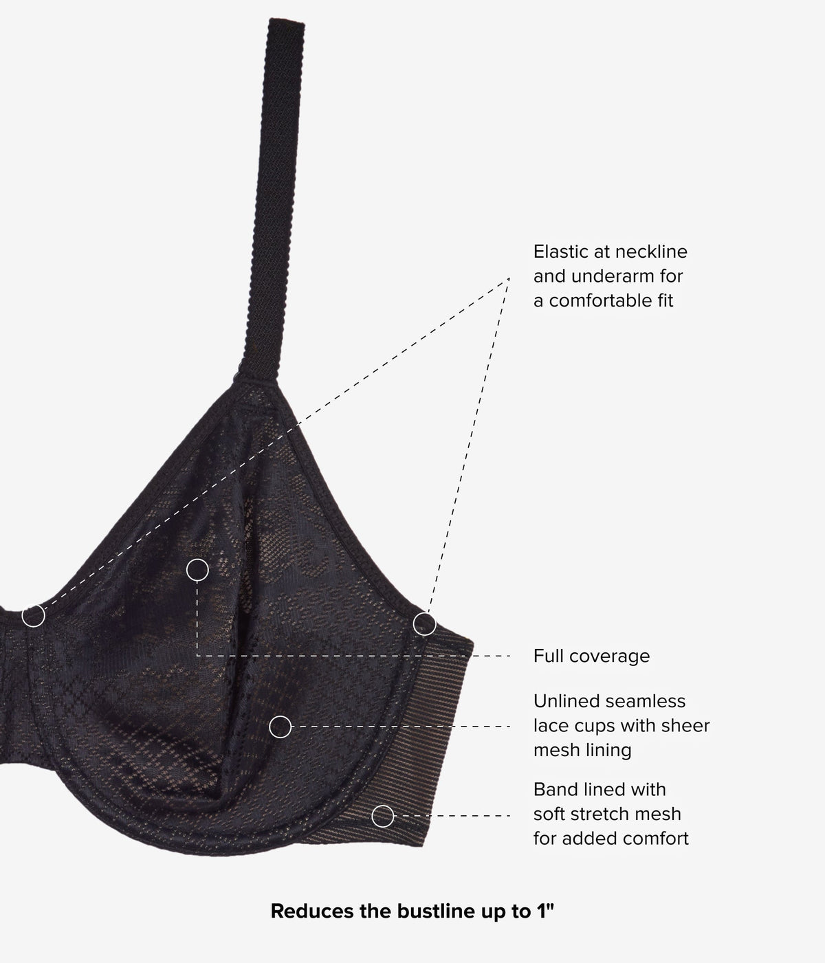 Visual Effects Minimizer Bra - Black | Wacoal Latest