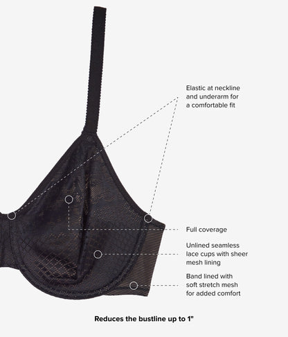 Visual Effects Minimizer Bra - Black | Wacoal Latest