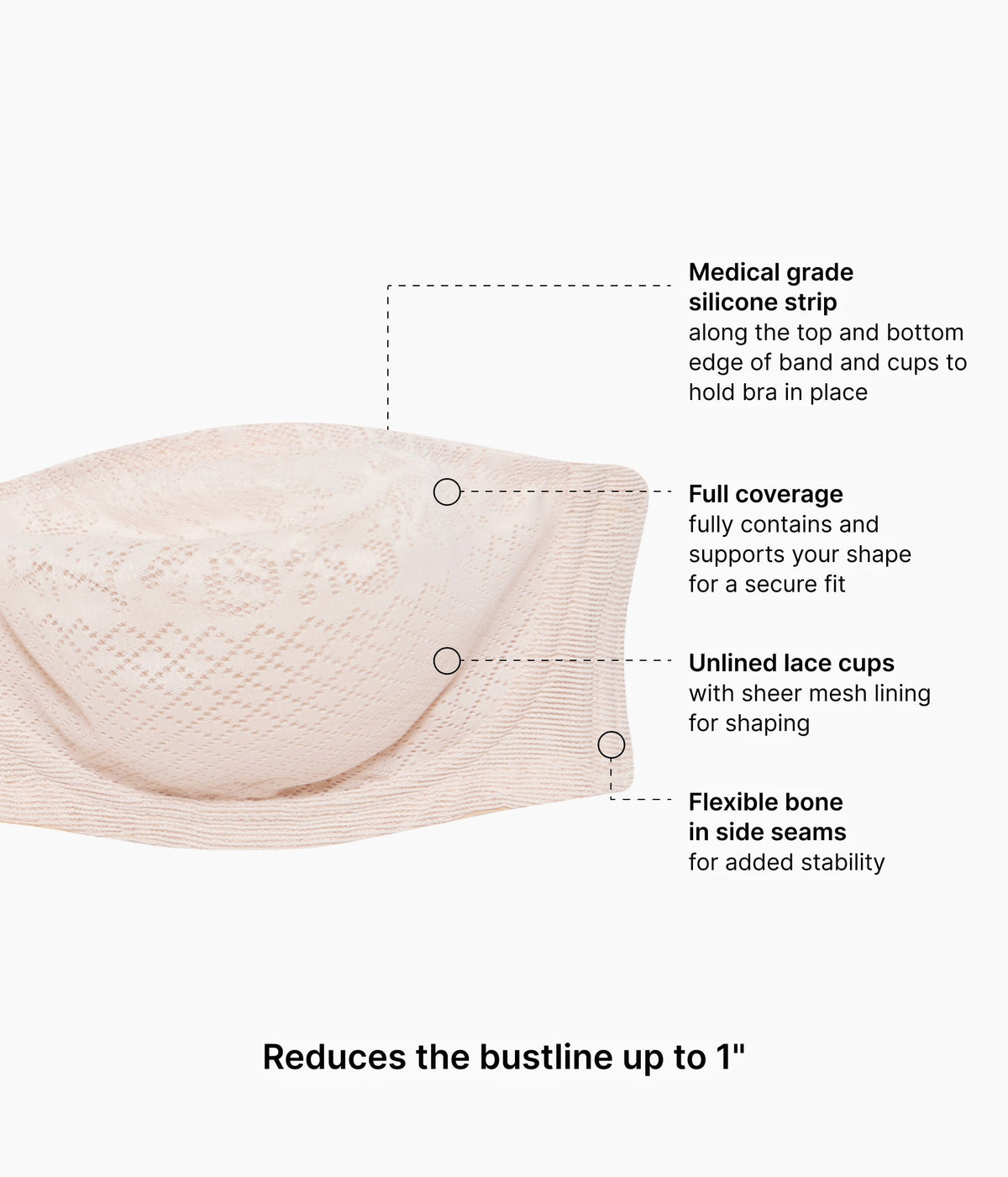 Visual Effects Strapless Minimizer Bra - Sand | Wacoal Quality