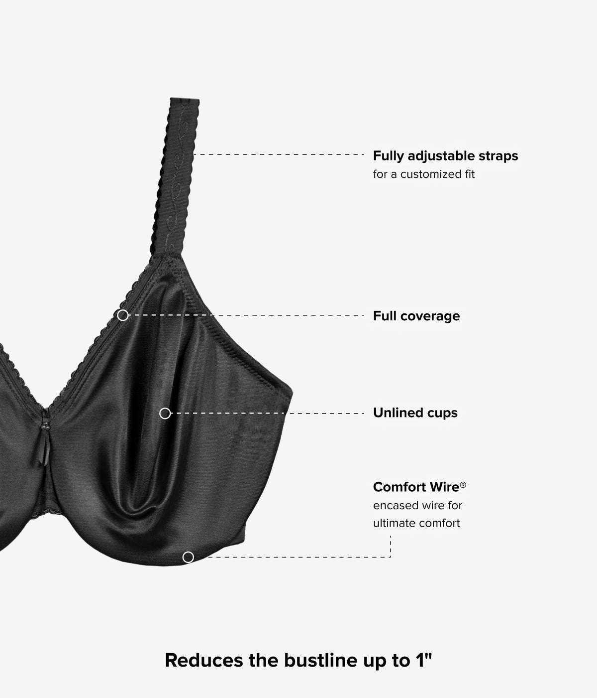 Simple Shaping Minimizer Bra - Black | Wacoal Value