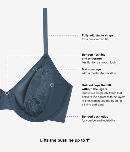 Confidence Boost™ Underwire Bra - Dark Slate | Wacoal Top Pick