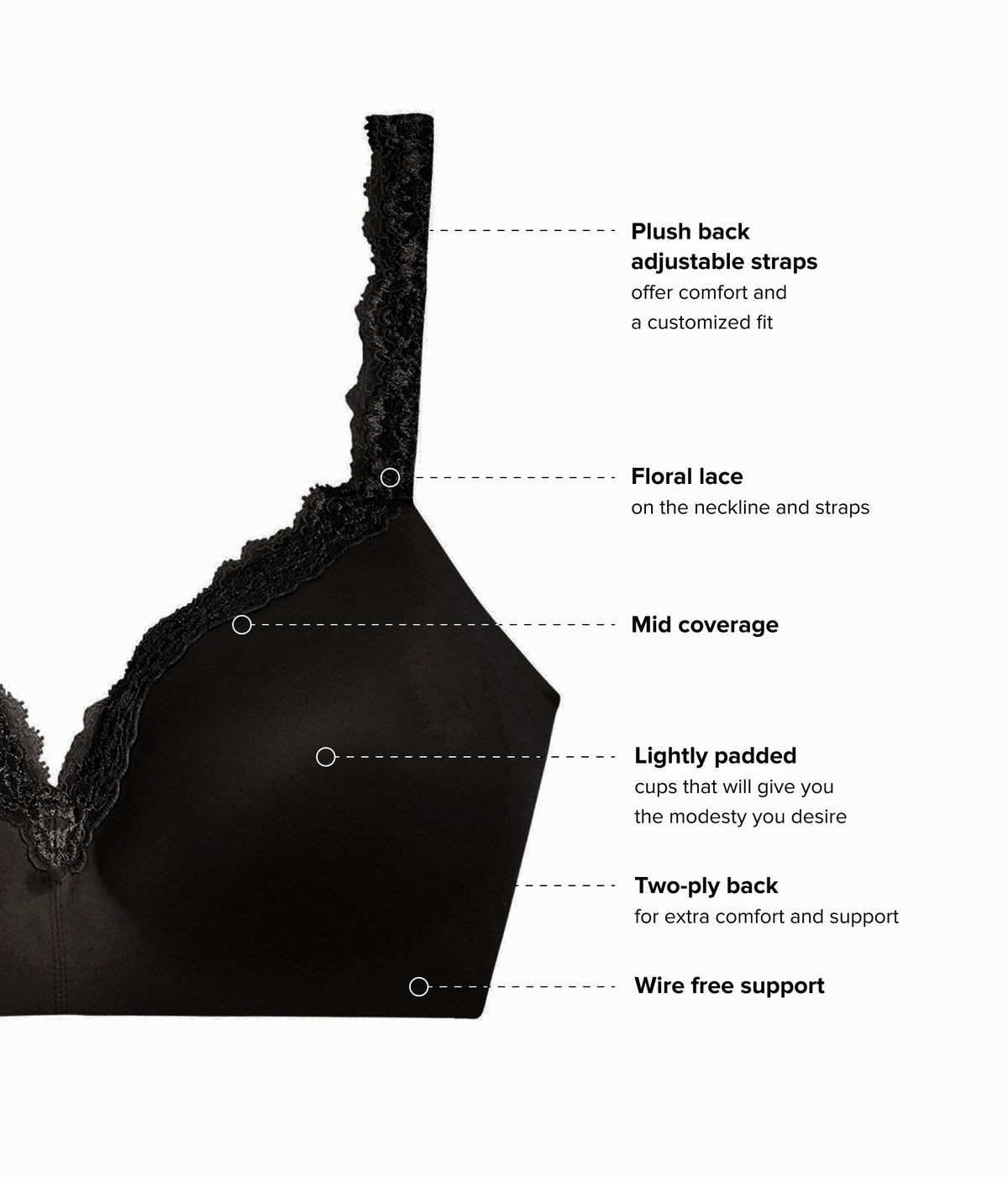 Softly Styled Wire Free T-Shirt Bra - Black | Wacoal Customer Favorite