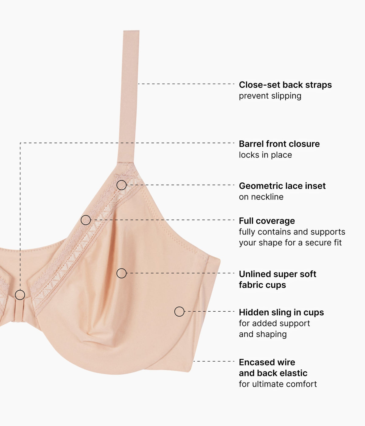 Perfect Primer Front Close Underwire Bra - Sand | Wacoal Top Pick