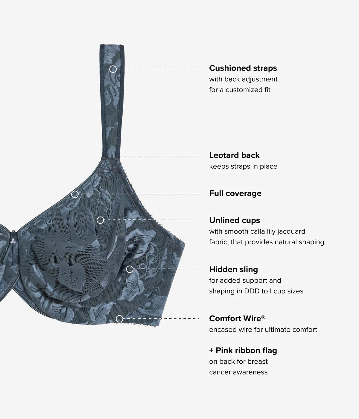 Awareness Underwire Bra - Dark Slate | Wacoal Great Value