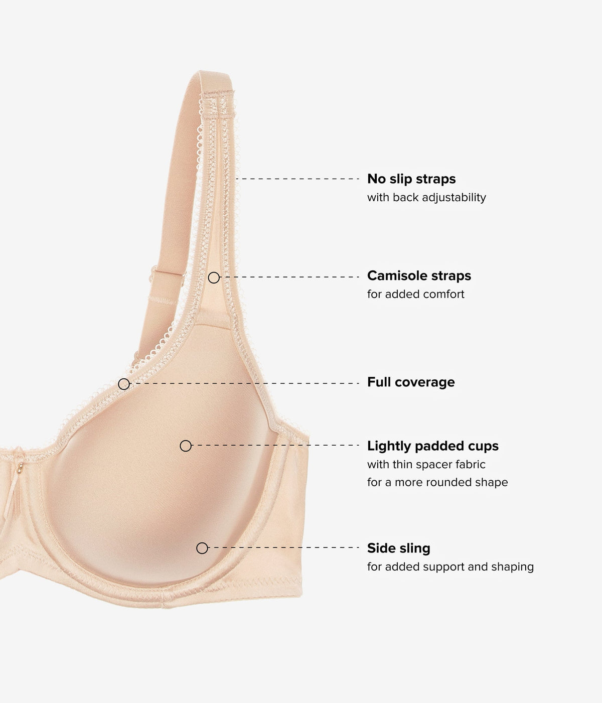 Basic Beauty Spacer Underwire T-Shirt Bra - Sand | Wacoal Customer Favorite