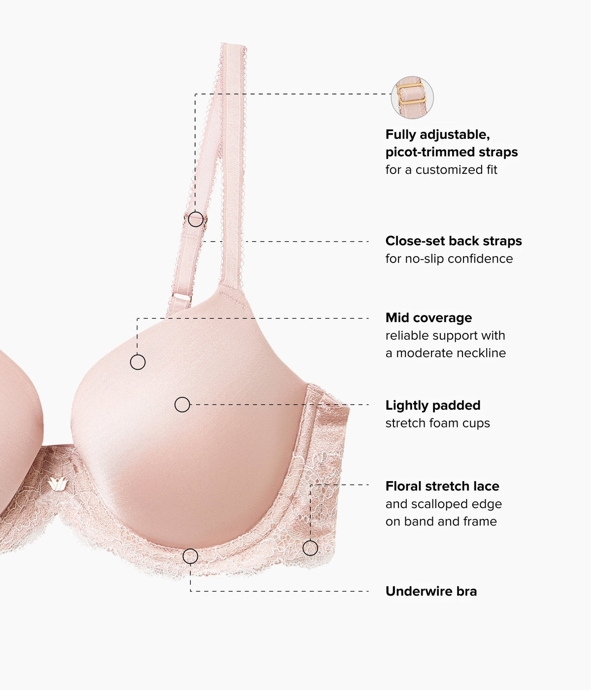 Modern Affair T-Shirt Bra - Rose Dust/Angel Wing | Wacoal Smart Buy