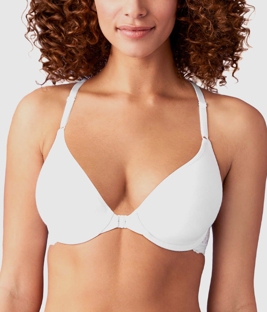 Inspired Eyelet Front Close T-Shirt Bra - White | Wacoal Smart Buy