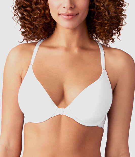 Inspired Eyelet Front Close T-Shirt Bra - White | Wacoal Smart Buy