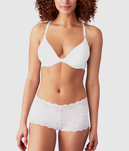 Inspired Eyelet Front Close T-Shirt Bra - White | Wacoal Smart Buy