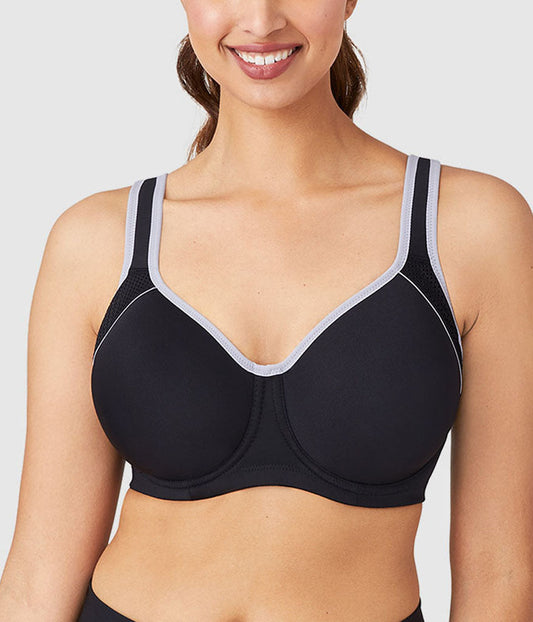 Lindsey Sport Contour Underwire Bra - Black/Lilac Gray | Wacoal Great Value