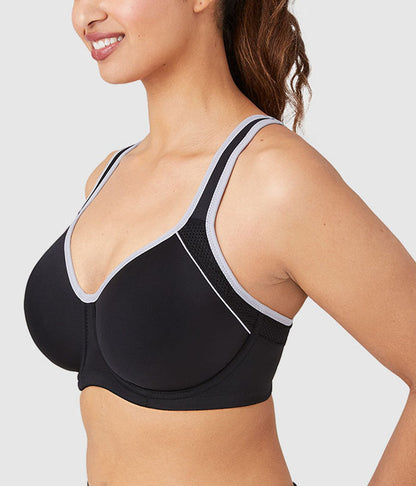 Lindsey Sport Contour Underwire Bra - Black/Lilac Gray | Wacoal Great Value