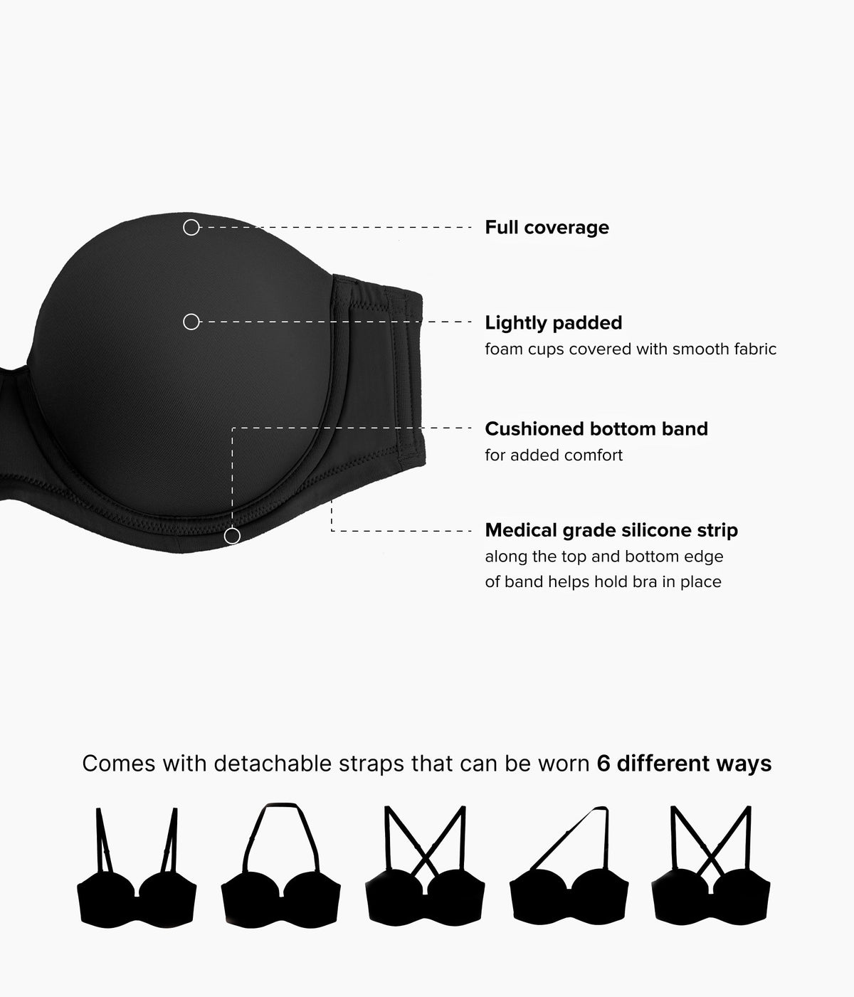 Red Carpet™ Strapless Underwire Bra - Black | Wacoal Value