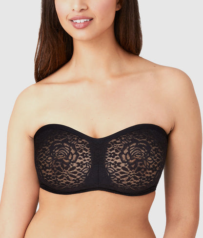Halo Lace Strapless Underwire Bra - Black | Wacoal Great Value