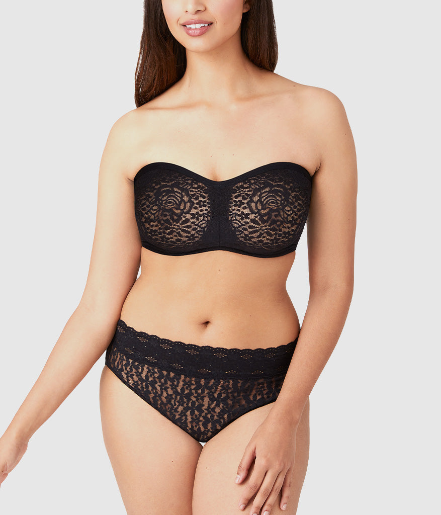Halo Lace Strapless Underwire Bra - Black | Wacoal Great Value