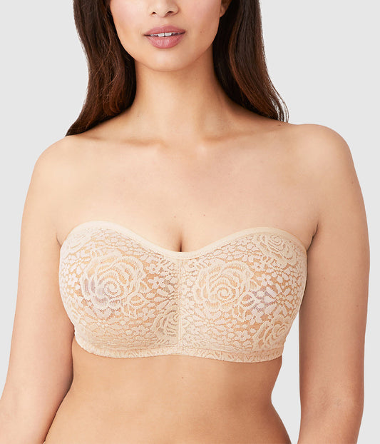 Halo Lace Strapless Underwire Bra - Sand | Wacoal Quality