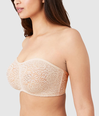 Halo Lace Strapless Underwire Bra - Sand | Wacoal Quality