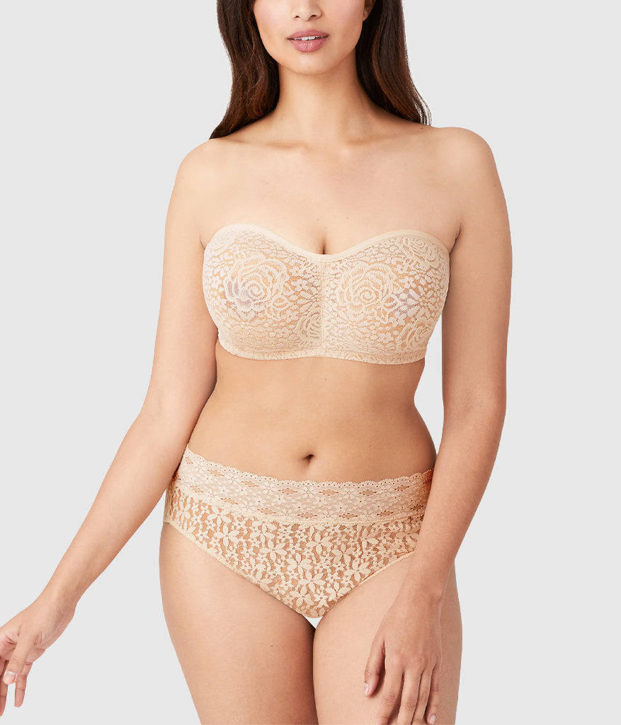 Halo Lace Strapless Underwire Bra - Sand | Wacoal Quality