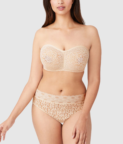Halo Lace Strapless Underwire Bra - Sand | Wacoal Quality