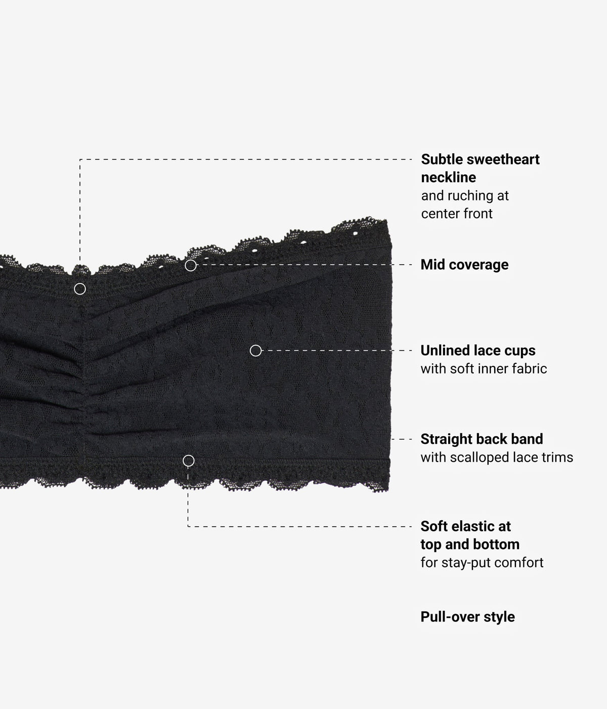 Effortlessly Lace Bandeau - Night | Wacoal Quality