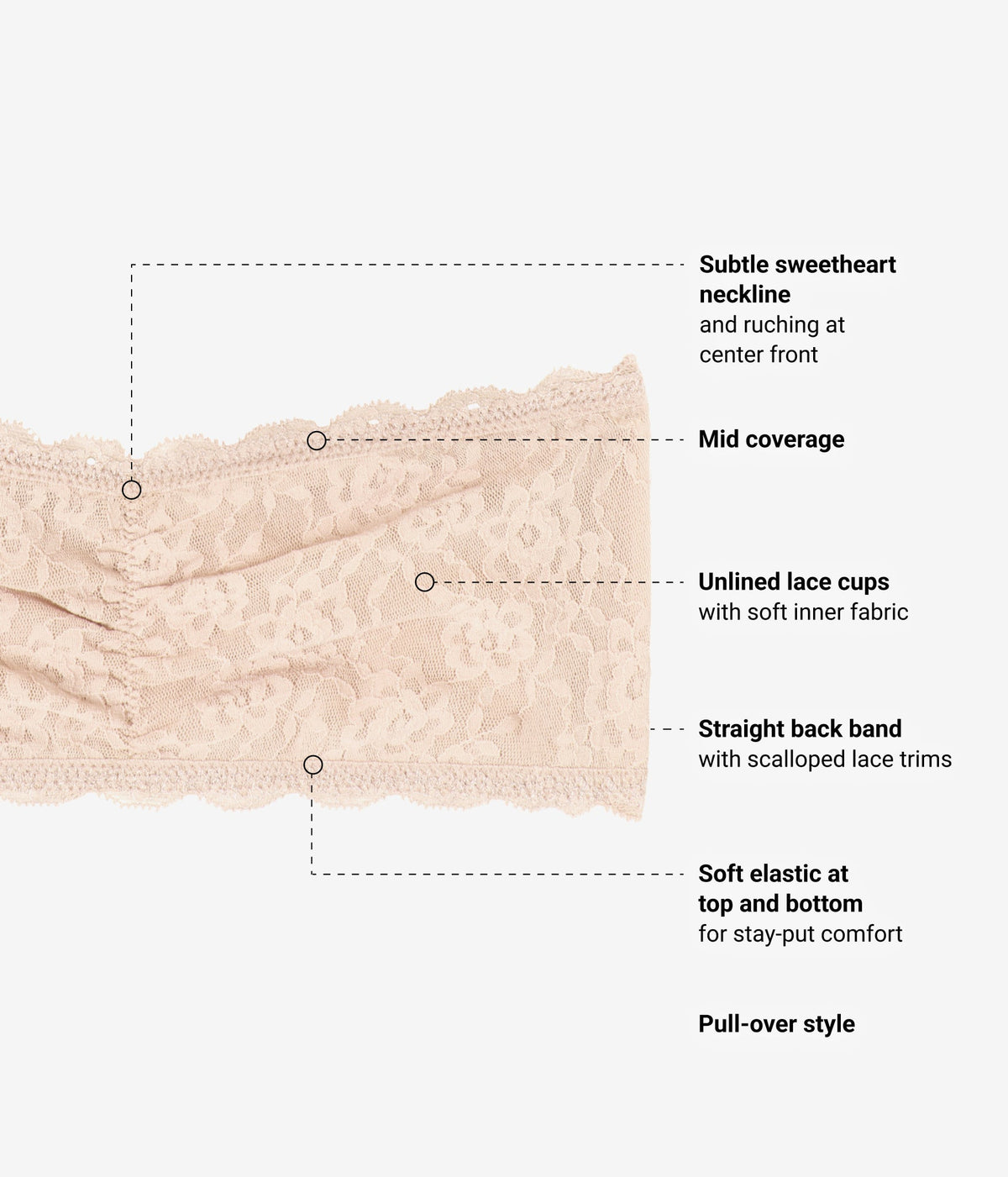 Effortlessly Lace Bandeau - Au Natural | Wacoal Customer Favorite
