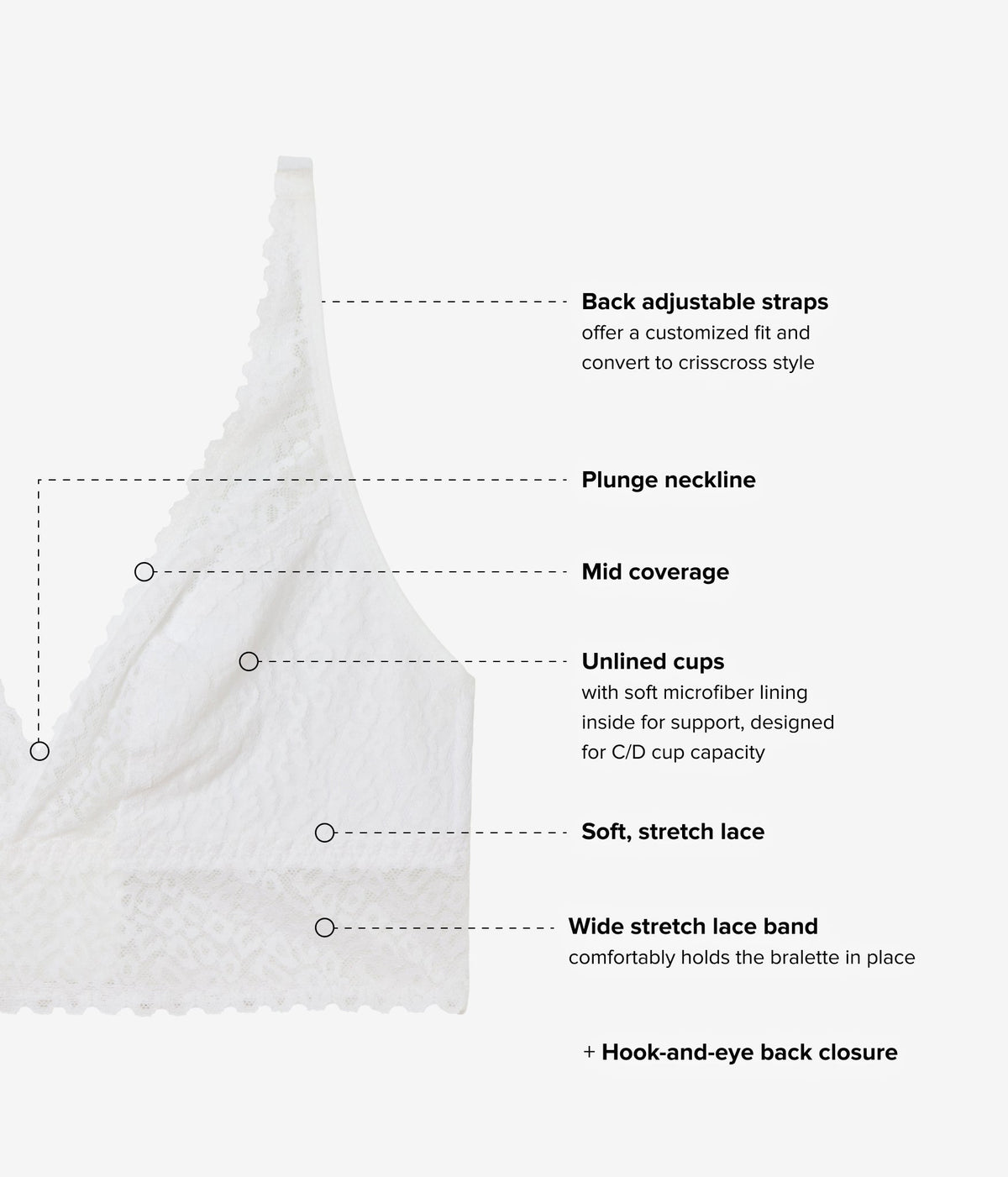 High Bar™ Bralette - White | Wacoal Smart Buy