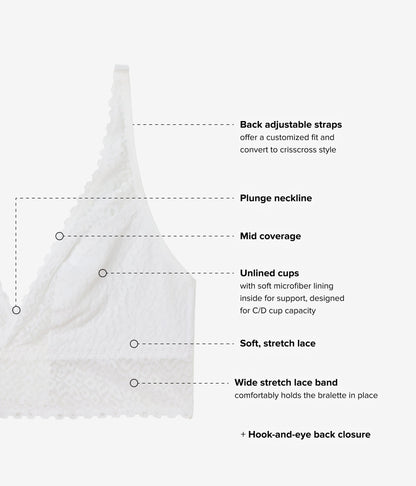 High Bar™ Bralette - White | Wacoal Smart Buy