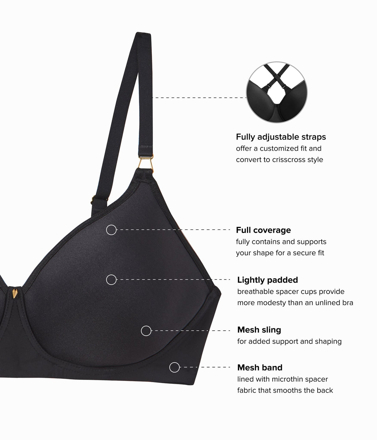Simply Done Wire Free T-Shirt Bra - Black | Wacoal Quality