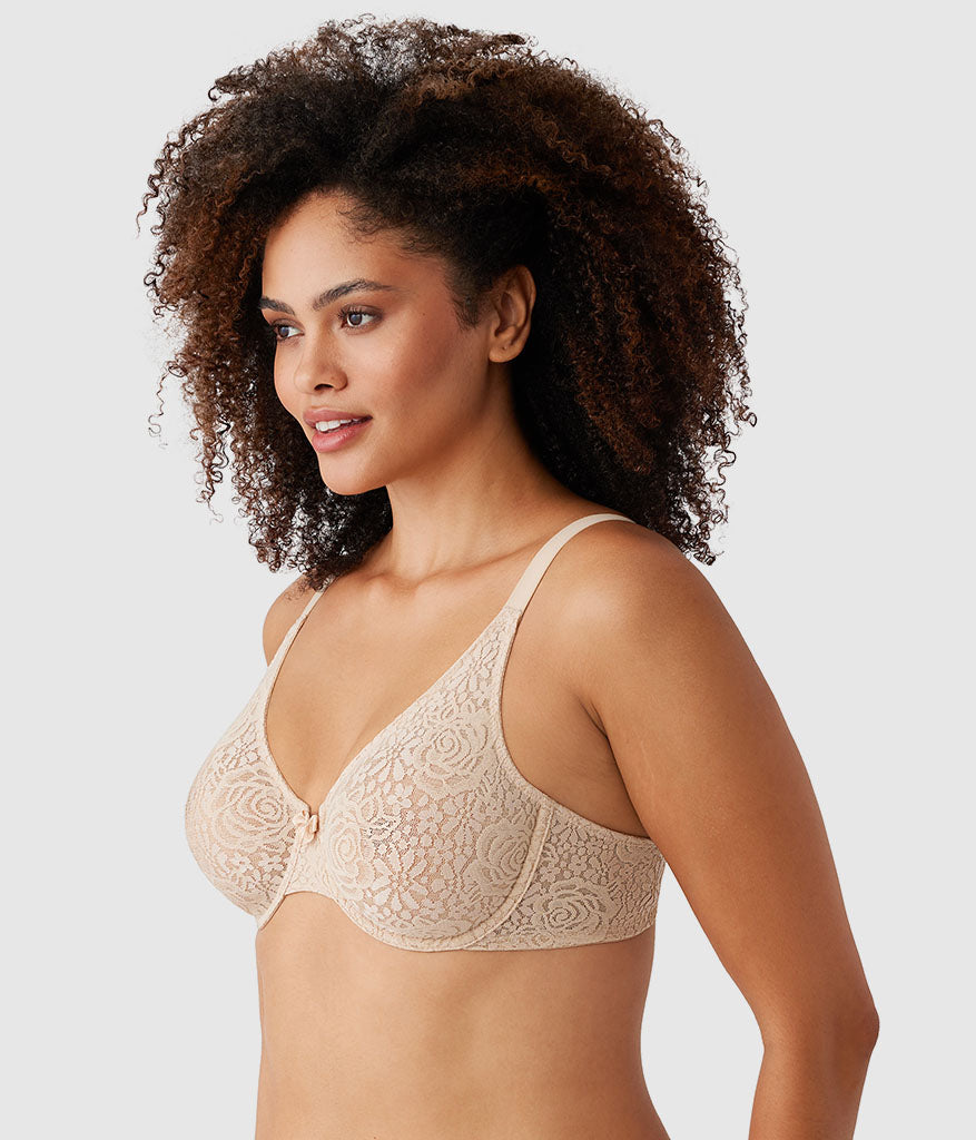 Halo Lace Underwire Bra - Sand | Wacoal Great Value