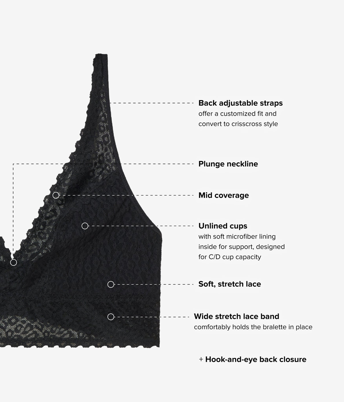 High Bar™ Bralette - Black | Wacoal Smart Buy
