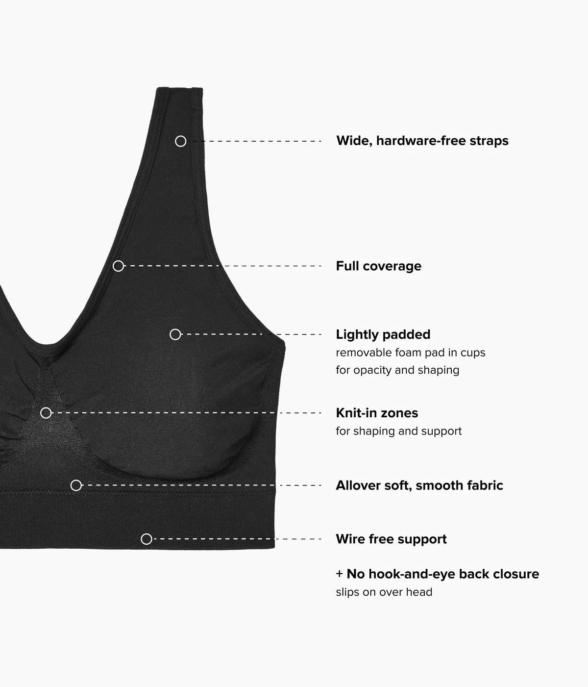 B-Smooth® Wire Free Bralette - Black | Wacoal Value