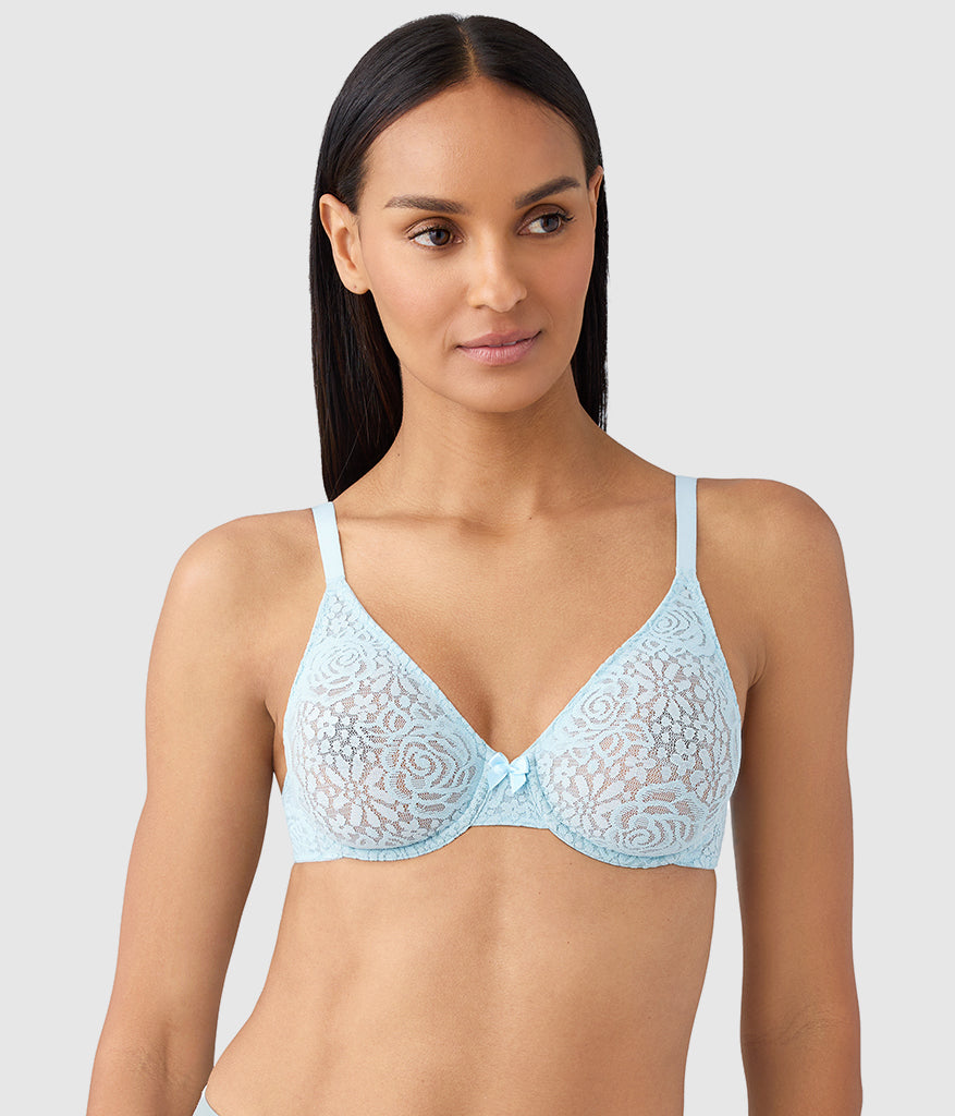 Halo Lace Underwire Bra - Soft Sky | Wacoal Great Value
