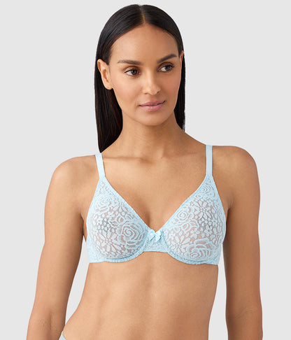 Halo Lace Underwire Bra - Soft Sky | Wacoal Great Value