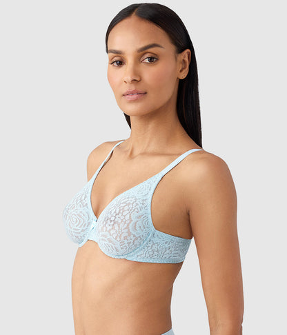Halo Lace Underwire Bra - Soft Sky | Wacoal Great Value
