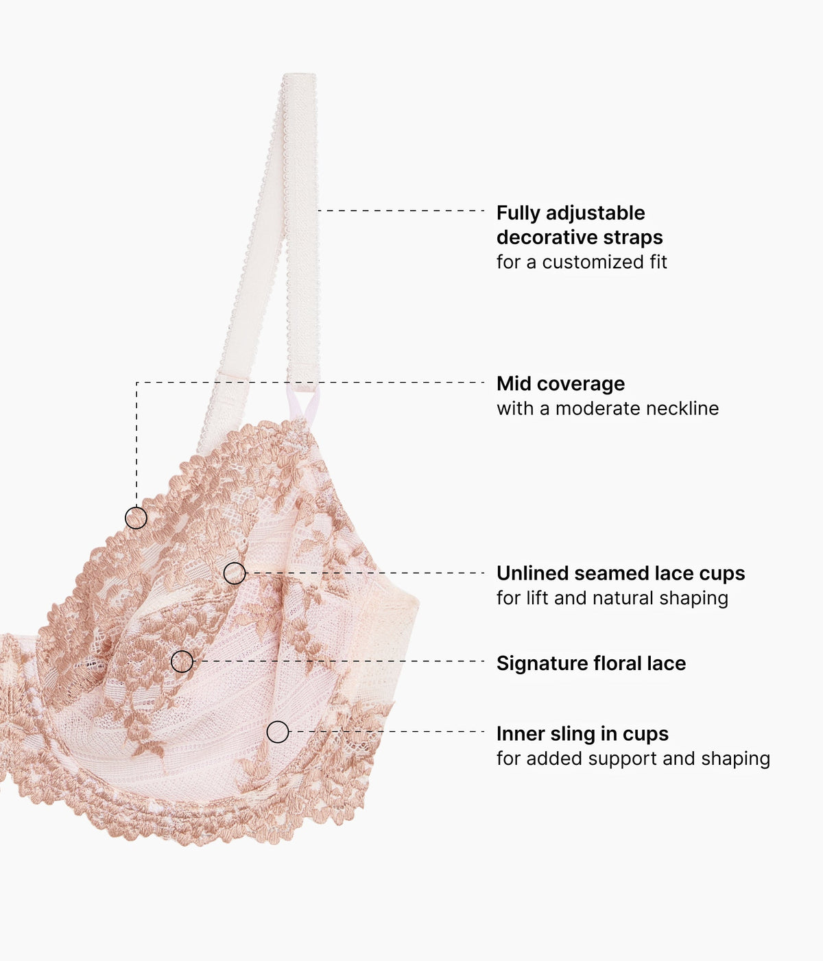 Embrace Lace® Underwire Bra - Angel Wing/Rose Dust | Wacoal Smart Buy