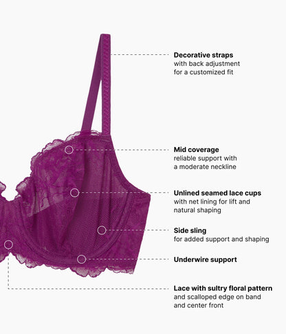 Vivid Attraction Underwire Bra - Dark Purple | Wacoal Great Value