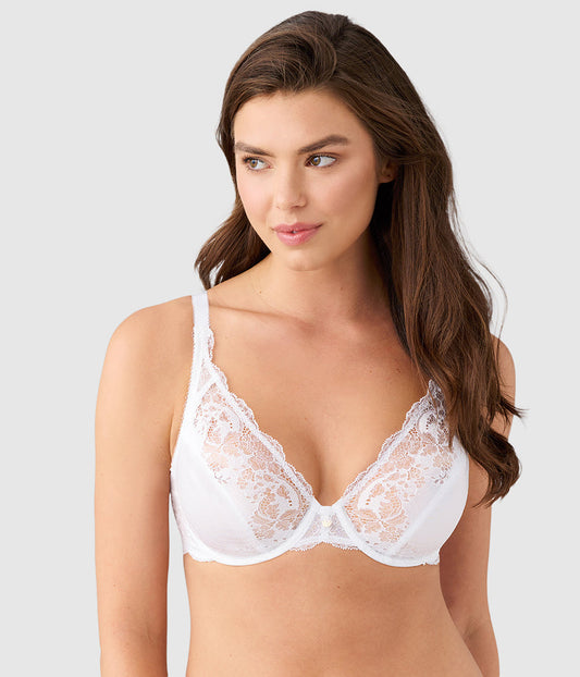 Modern Affair Plunge Underwire Bra - White | Wacoal Latest