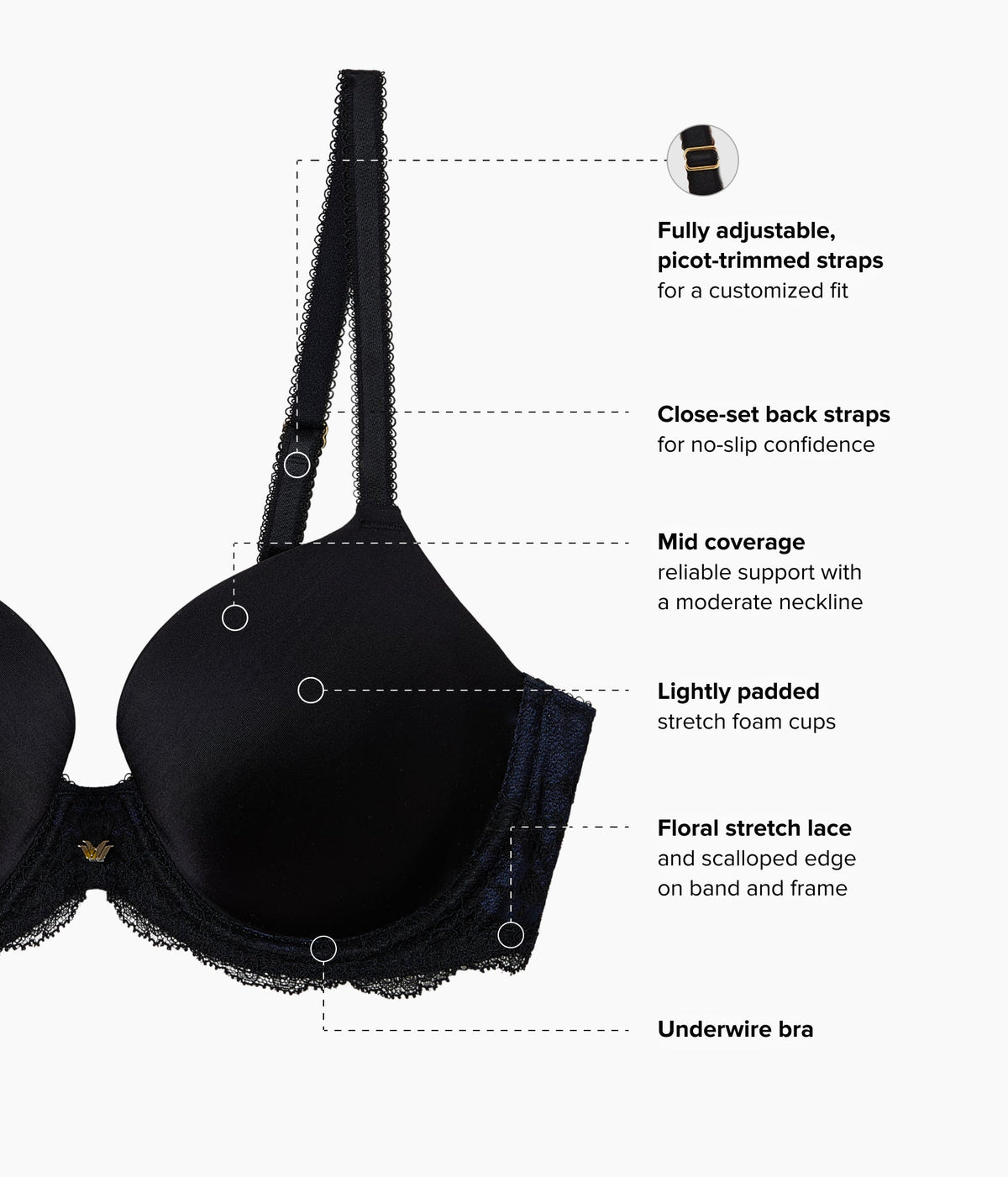 Modern Affair T-Shirt Bra - Night Sky/Black | Wacoal Latest