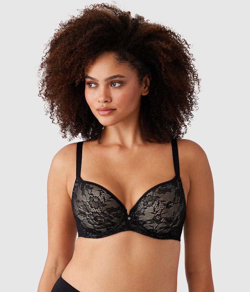Lace Finesse T-Shirt Bra - Black/Toast | Wacoal Top Pick