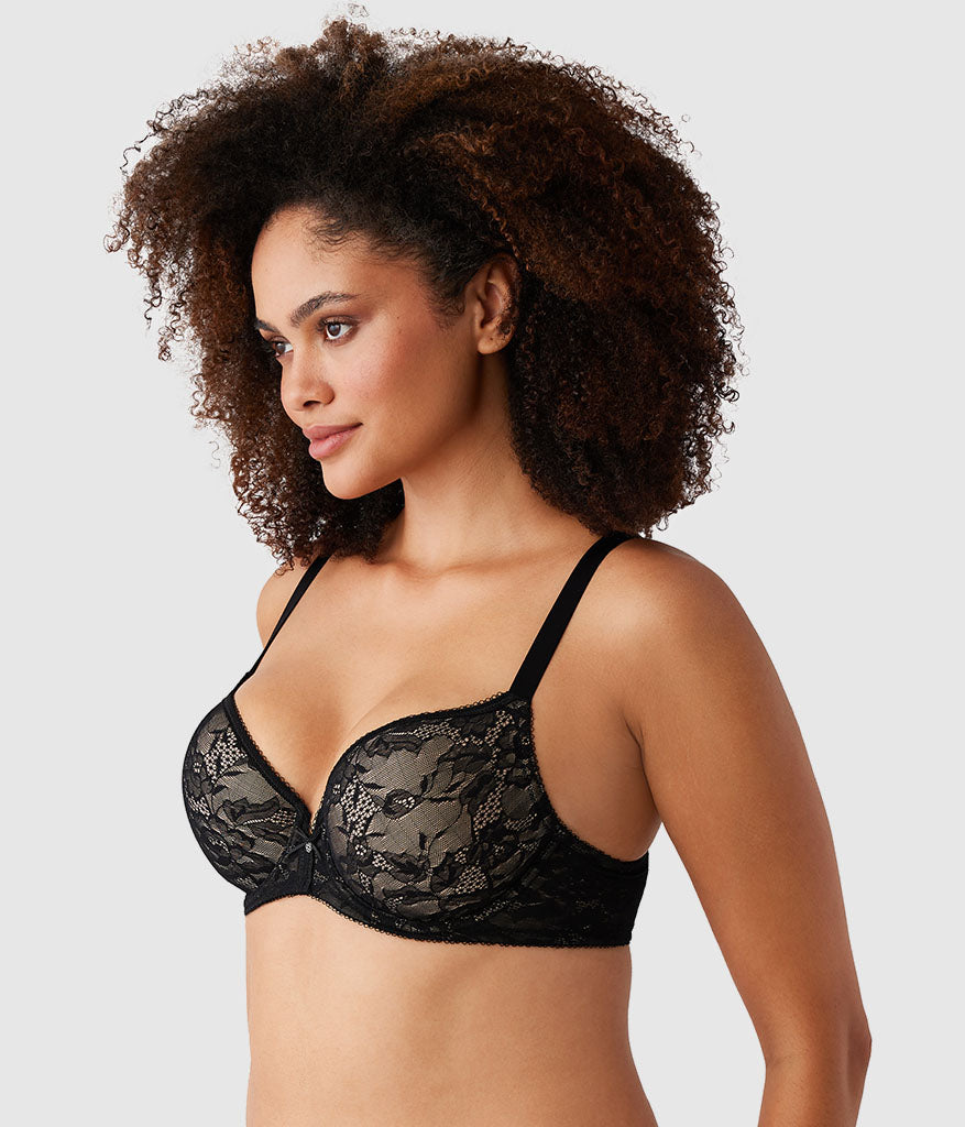 Lace Finesse T-Shirt Bra - Black/Toast | Wacoal Top Pick