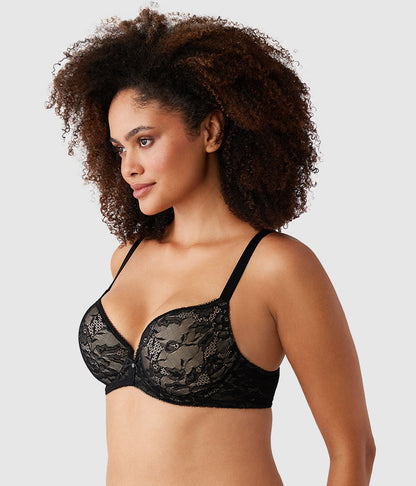 Lace Finesse T-Shirt Bra - Black/Toast | Wacoal Top Pick