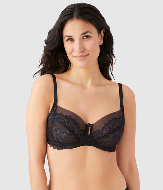 Center Stage Underwire Bra - Black/Graphite | Wacoal Smart Buy