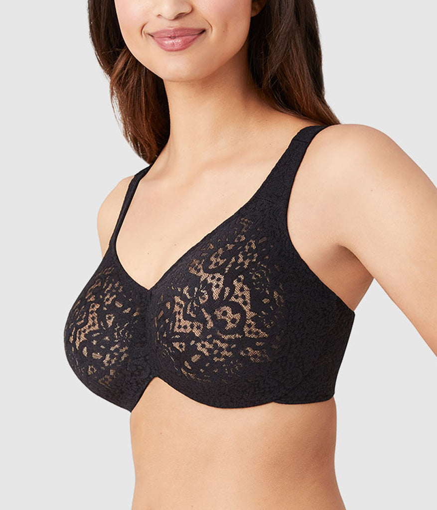Halo Lace Full Figure Underwire Bra - Black | Wacoal Value
